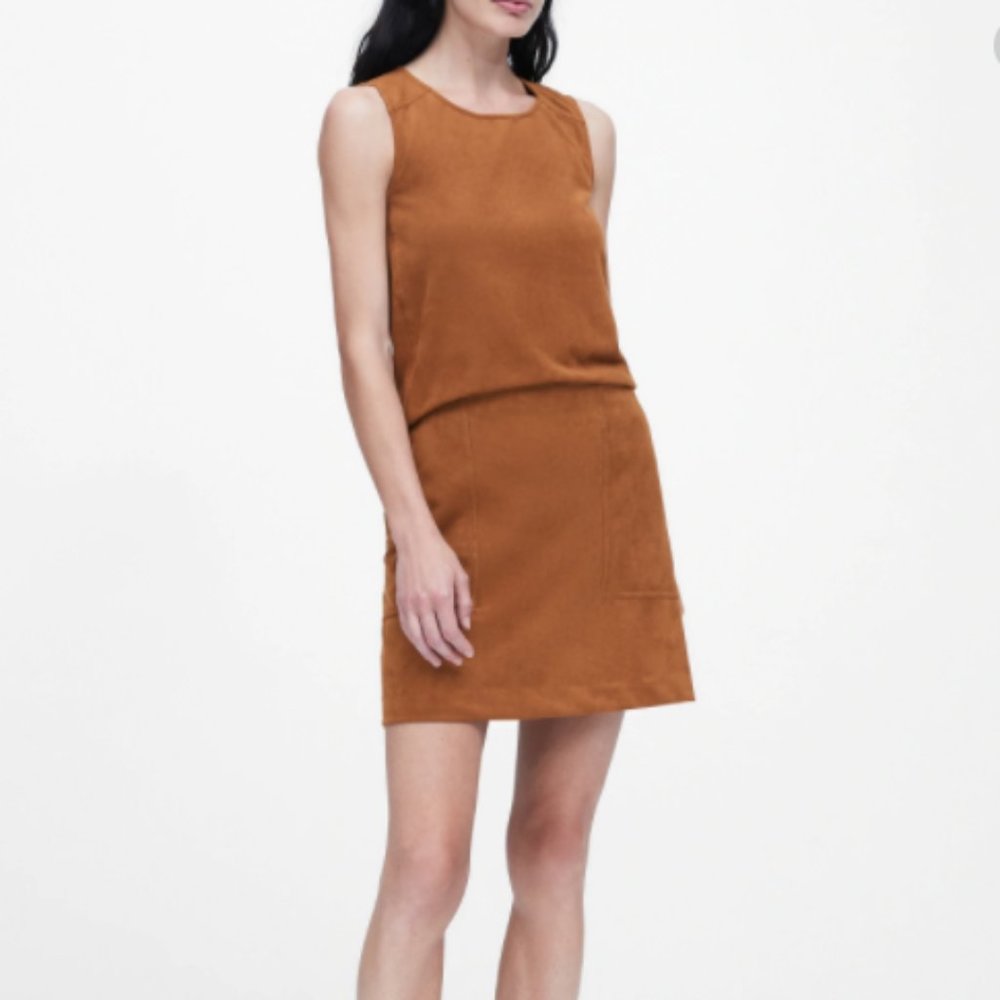 Banana Republic Vegan Suede Mini Skirt 2 Nutmeg